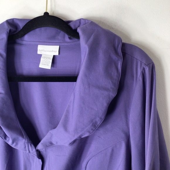 Soft Surroundings purple top large 14 button up - Picture 4 of 11